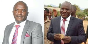 A collage photo of businessman Francis Kiambi.