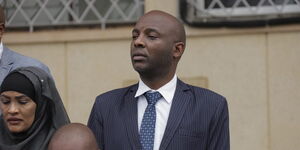 Murang'a senator Irung'u Kang'ata speaking during a press conference held in parliament on Friday, July 23.