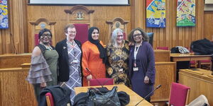 Parsloe Ward Councillor Elizabeth Kangethe (right) poses for a photo with fellow cabinet members of The London Borough Council on Friday 3, 2023.