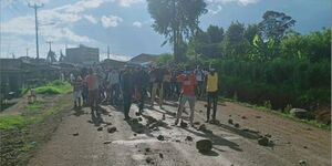 Karatina students during a protest at the university on Wednesday, December 3, 2020.