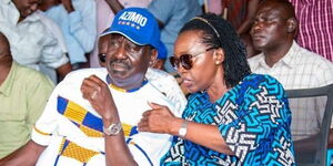 Former Prime Minister Raila Odinga together with Narc Kenya party leader Martha Karua at a past rally.