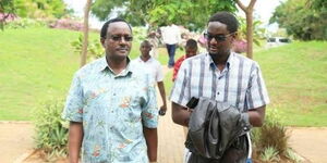 File Photo of Wiper Leader Kalonzo Musyoka and his son Kennedy Musyoka 