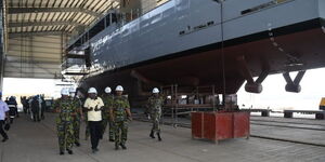 Kenya Navy officials tour KNS Shupavu under construction