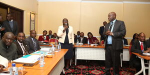 Government officials being taken through a leadership training program at Kenya School of Government.