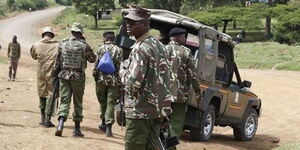 Kenya police officers during an opertaion.