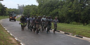 Kenya's Marine Commandos pictured during a training exercise...