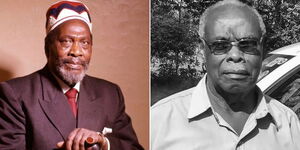 Kenya's founding President the late Jomo Kenyatta (left) and his former Aide De Camp  Samuel Ngure Matu.