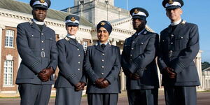 Kenya-born Flight Lieutenant Ali Omar (second from right) alongside his mates in the UK Royal Forces.