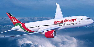 A file image of Kenya Airways aircraft in transit 