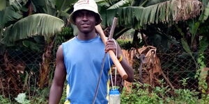 Kenyan farmer Gregory Kipchirchir who was nominated for the Duke of Edinburg's award on Wednesday, August 12, 2020.