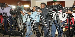 Kenyan journalists during a press conference in a past event
