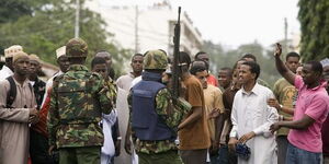 Kenyan police pictured in Mombasa.