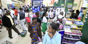 An image of Kenyans shopping