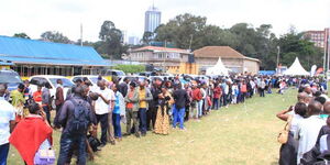 Kenyans queued for jobs during a past recruitment exercise