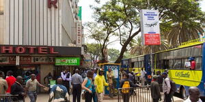 Kenyans walking on busy Nairobi streets