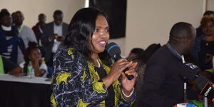 Keroche Breweries CEO, Tabitha Karanja after winning Nakuru Senatorial Elections on August 12, 2022