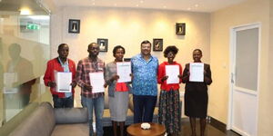 Outgoing Kesses Constituency Member of Parliament, Swarup Ranjan Mishra alias Mishra Kiprop, handing over scholarships to his constituents to study in India.