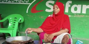 Khadija Mohammed Hamid, former Lamu nominated MCA now hawking food on the streets.