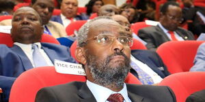 UON VC Prof Stephen Gitahi Kiama at the University of Nairobi during the launch of its council's strategic plan for 2019-2024