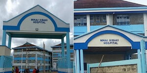 A collage image of the KNH Othaya Annex repainted to the Mwai Kibaki Hospital.