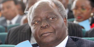 Kenya's third President Mwai Kibaki at a public event