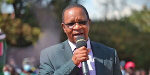 Interior PS Karanja Kibicho speaking at a past event.
