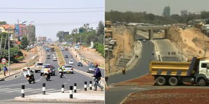 Photo collage between Ngong Road and Kibra- Southern bypass interchange