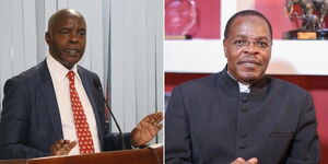 Former Makueni governor Kivutha Kibwana (left) and former CITAM Bishop David Oginde (right) speaking at past events.