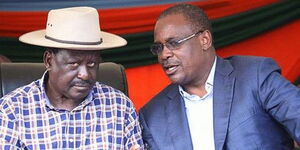 A file photo of Azimio la UMoja coalition leader Raila Odinga and former Nairobi county Governor Evans Kidero
