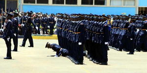 Officers at a passout parade at Kiganjo Training College in Nyeri on March 3, 2017. 