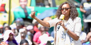 Nakuru Senator Susan Kihika during a campaign rally in Nakuru on Thursday June 8, 2022