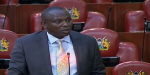 Kikuyu MP Kimani Ichungwa during the Universities (Amendment) Bill debate in Parliament on Thursday, February 17, 2022.