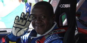 Retired Safari Rally driver Phineas Kimathi during his rallying days.