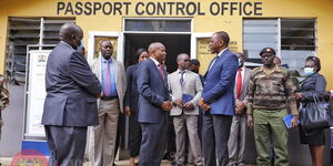 Interior Cabinet Secretary Kithure Kindiki at the passport control office in Nairobi on November 28, 2022.