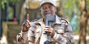 Interior CS Prof Kithure Kindiki addressing police officers on Wednesday, November 30, 2022, in Turkana County
