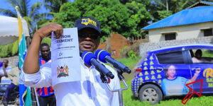 PAA party leader Amason Kingi during a campaign at Kakuyuni ward on June 16, 2022.