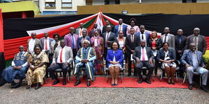Kirinyaga Governor, Anne Waiguru, and MCAs in Kirinyaga on February 11, 2021