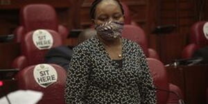 Kirinyaga County Governor Anne Waiguru appearing before the Senate Special Committee on June 23, 2020.