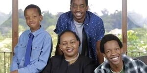 Kirinyaga Governor Anne Waiguru strikes a pose with her three sons.