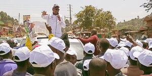 Kisii Gubernatorial candidate Manson Nyamwea during a rally in Kisii on Tuesday, July 26, 2022..jpg
