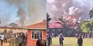 Fire breaks out at Kisumu Boys High School on Saturday, August 20, 2022.
