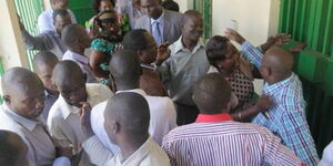 A file image of members of the county assembly of Kisumu engaging in a fistfight 
