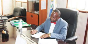 Kitise/Kithuki Ward Representative Kelvin Mutuku in his office