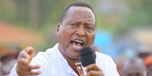 Kisii Senator Richard Onyonka speaks during a rally in Kisii County on March 7, 2023. 