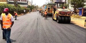 Road works on the Argwings Kodhek Road on January 23, 2020.