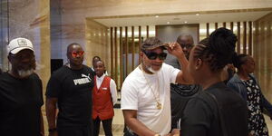 Congolese artist Koffi Olomide at a city hotel after arriving in Nairobi on Sunday, March 8