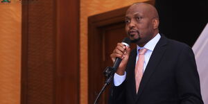 Trade CS Moses Kuria addresses delegates at a networking round-table session at Sarova Stanley Hotel on Thursday, June 22, 2023.