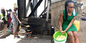 Undated Photo of Viral Chips Vendor Bevalyne Kwamboka Running Her Business