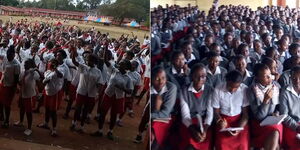 A collage image of students at Sacred Heart Kyieni Girls High School.