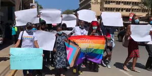 LGBTQ Community protest in Nairobi, Kenya on Thursday, January 13, 2022.